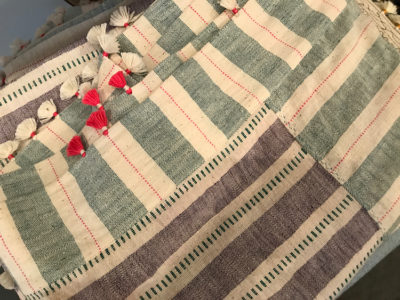 george-lifestyle-textiles-linen-striped-green-fabric George Lifestyle striped textiles, green, navy